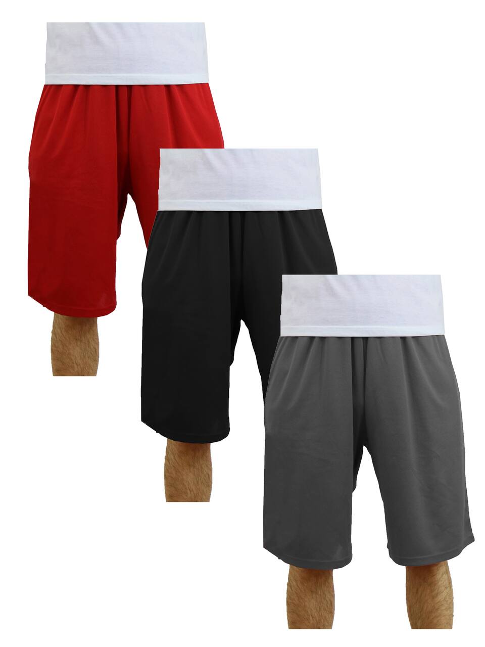 Galaxy by Harvic Men's Moisture Wicking Performance Basic Mesh Shorts 3 Pack